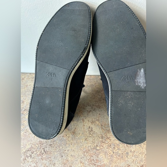 Zara men’s navy blue suede oxford shoe with comfy rubber sole size 41 - Picture 5 of 7
